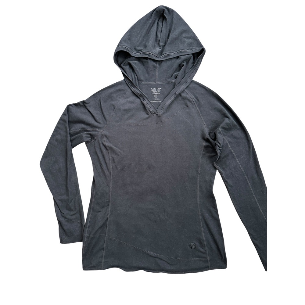 Mountain Hardwear Hoodie Wmns Medium Black Excellent OL4457 Long Sleeve Stretch